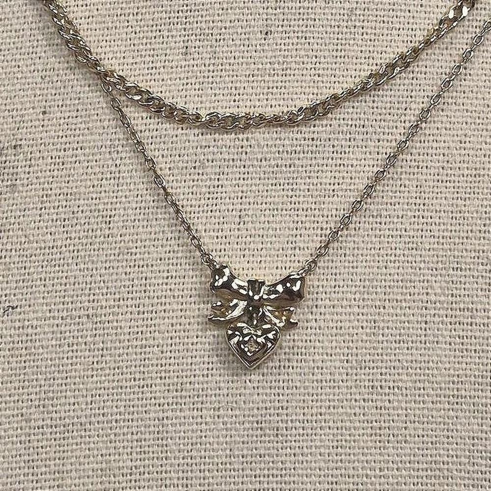 Kendra Scott Multistrand Gold Tone Bow Hearth Pendant Necklace